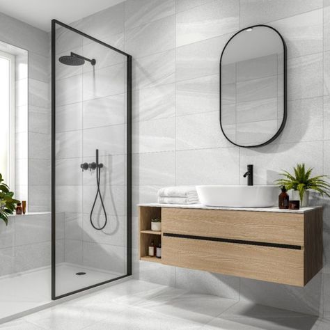 Modern Bathroom Design Grey, Small Luxury Bathroom, Light Grey Bathrooms, Bad Inspiration, Aesthetic Bathroom, Bathroom Inspiration Decor, Bathroom Design Luxury, House Bathroom, Modern Bathroom Design