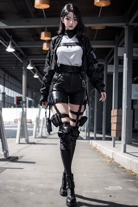 Techware Fashion, Spy Dress, Spooky Outfits, Futuristic Outfits, Spy Outfit, Scary Characters, Spooky Stuff, Cyberpunk Fashion, Anime Inspired Outfits