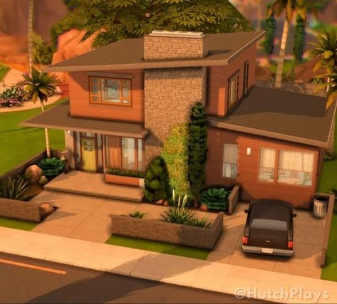 Sims 4 60s House, Midcentury Modern Sims 4, Sims 4 Mid Century Modern, Sims Architecture, Sims Family, Sims Interior, Sims Design, Ts4 Builds, Sims 4 Modern House