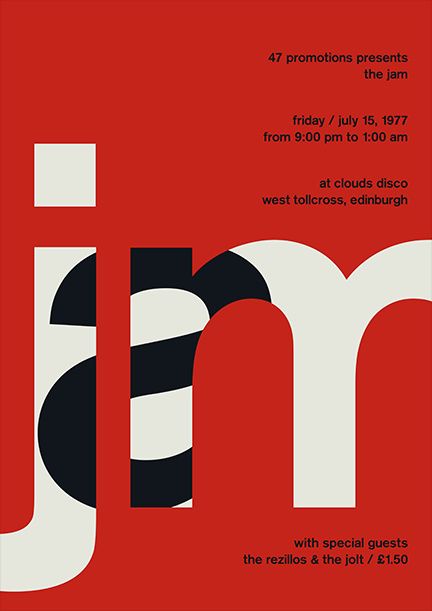 Jam International Typographic Style, Typo Poster, Swiss Style, 타이포그래피 포스터 디자인, The Jam, Swiss Design, Typography Poster Design, Type Posters, Bold Typography