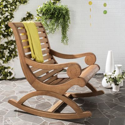 Look what I found on Wayfair! Big Comfy Chair, Wooden Rocking Chair, Outdoor Rocking Chair, Rocking Chair Porch, Porch Rocker, Wood Rocking Chair, Patio Rocking Chairs, Eucalyptus Wood, Outdoor Rocking Chairs