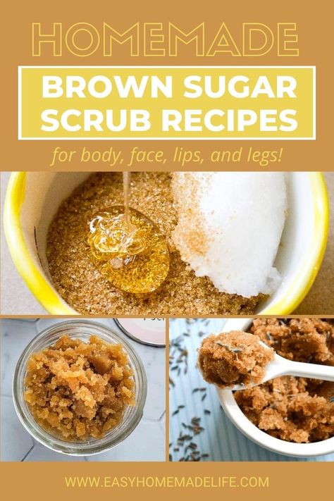 Sugar Body Scrub Recipe, Sugar Body Scrub Diy, Easy Diy Body Scrub, Sugar Hand Scrub, Homemade Brown Sugar, Sugar Scrub Homemade Recipe, Scrub Recipe Diy, Easy Sugar Scrub, Diy Body Scrub Recipes