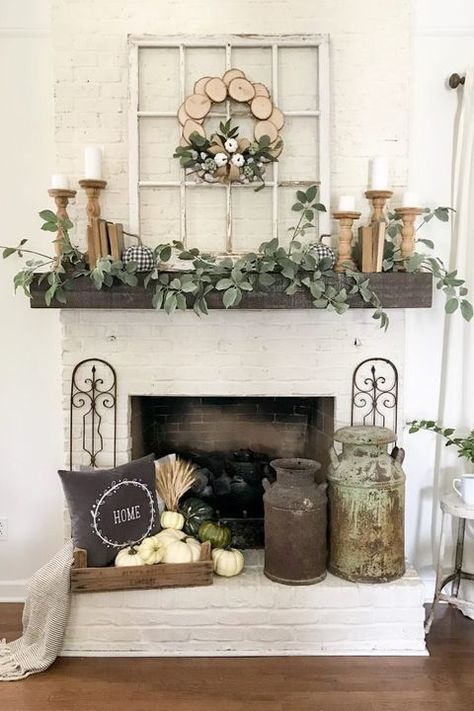 Oct 2, 2020 - The fireplace is the central focus of the living room, so apply some of these fireplace decor ideas to make sure the space looks as cozy as possible. Spring Mantle Decor, Farmhouse Mantle Decor, Farmhouse Fireplace Decor, Farmhouse Mantle, Fireplace Mantle Decor, The Mantle, Fireplace Mantel Decor, Farmhouse Fireplace, Farmhouse Decoration