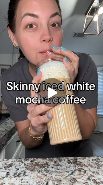 Courtney | VSG Journey on Instagram: "Skinny White Chocolate Mocha Iced Coffee  + 1-2 tbsp Lilys white choc chips + 2 shots espresso over it to melt it (or hot coffee)  + Milk of choice + 2-3 pumps @Skinny Mixes white choc mocha syrup + splash of @Chobani white choc mocha creamer   You can stop there or make a cold foam + 2 tbsp heavy cream  + 2 tbsp creamer of choice - i do @lairdsuperfood  sweet & creamie  Froth & add on top  Enjoy !  #icedcoffee #icedwhitemocha #whitemochawithsweetcreamfoam #coffeeaddict #whitemochalatte #lairdsuperfood #skinnysyrups #vsg #wls #lilyschocolate" White Chocolate Mocha Protein Coffee, White Chocolate Mocha Creamer Recipe, Protein Mocha Iced Coffee, White Chocolate Mocha Coffee Recipe, White Mocha Iced Coffee, White Chocolate Coffee Recipe, Chobani Creamer, Mocha Sauce Recipe, Mocha Creamer Recipe