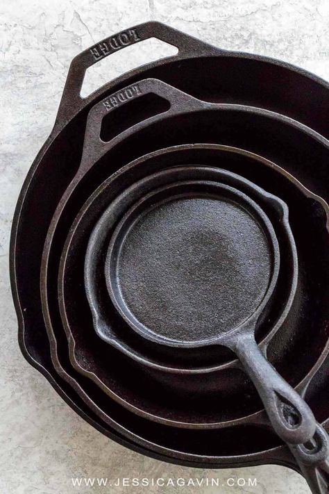 The cast iron skillet is a workhorse in the kitchen, here’s a guide to cooking, cleaning, and how to season this durable and versatile tool. #castiron #skillet #cookware Reseason Cast Iron, Lodge Cast Iron Skillet, Cast Iron Care, Cast Iron Pans, Cast Iron Skillets, Enamel Dutch Oven, Cast Iron Cleaning, Iron Skillet Recipes, Seasoning Cast Iron