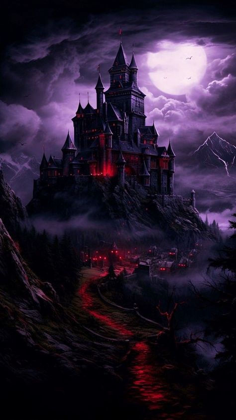 Midevil Knight Aesthetic, Haunted House Pictures, House Scary, Scary House, Vampire Castle, Dark Kingdom, Helloween Wallpaper, Castle Ideas, Scary Houses