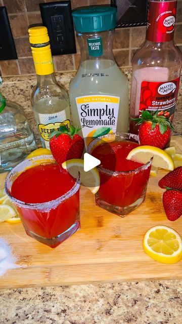 How To Make Lemon Drops, Dispenser Drinks Recipes, Frozen Strawberry Lemon Drop, 3 Ingredient Mixed Drinks, Patron Mixed Drinks Recipes, Strawberry Hennessy Lemonade Drink Recipe, Strawberry Lemon Drop Recipe, How To Make A Lemon Drop, Bring Your Own Drinks Party