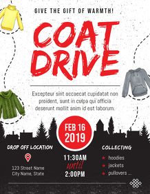 Coat Drive, Black And White Coat, Fundraiser Flyer, Invert Colors, Classic Names, Promotional Flyers, Free Flyer Templates, Service Projects, Flyer Design Templates