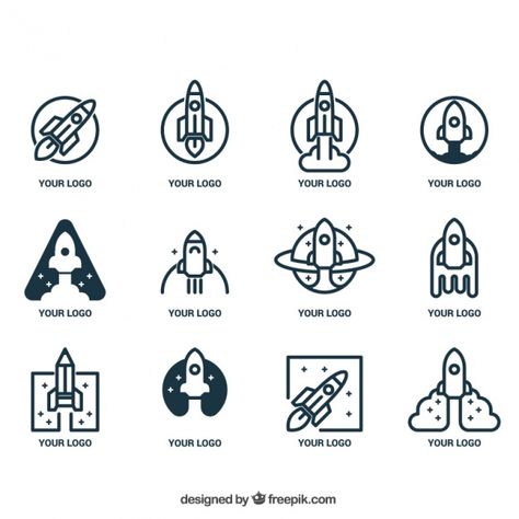 Spaceship logo collection Vector | Free Download Spaceship Logo, Spaceship Drawing, Planet Logo, Space Logo, Design Studio Logo, Hipster Design, Moon Logo, Community Logo, Shop Logo Design