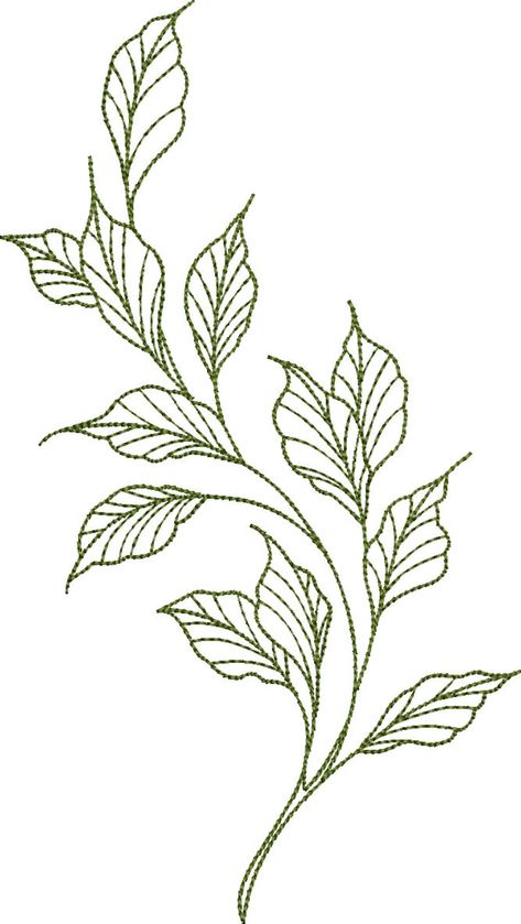 Leaves Branch, Machine Embroidery Design, Green Leaf Silhouette, Outline, Summer Garden, Instant Download, Monochrome Sketch Design - Etsy Flower And Leaves Design, Tropical Leaves Outline, Green Embroidery Design, Leaves Embroidery Design, Leaf Embroidery Pattern Design, Embroidery Leaf Pattern, Leaf Vine Drawing, Flower Leaves Drawing, Embroidery Sketches Design