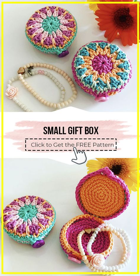 crochet Small Gift Box free pattern - FREE Crochet box Pattern for Beginners. Click to Get the Pattern #box  #crochetpattern #crochet via @shareapattern.com Crochet Boxes Free Pattern, Crochet Box With Lid, Amigurumi Basket Free Pattern, Crochet Jewelry Pouch, Crochet Box Bag, Small Gifts Crochet, Crochet Box Pattern Free, Crochet Gift Box Ideas, Small Crocheted Gifts