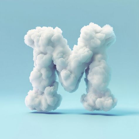 Cloud Letters, 1 Hotel, 3d Typography, 3d Light, Letter M, Download Free Images, Lettering Design, Creative Studio, Free Image