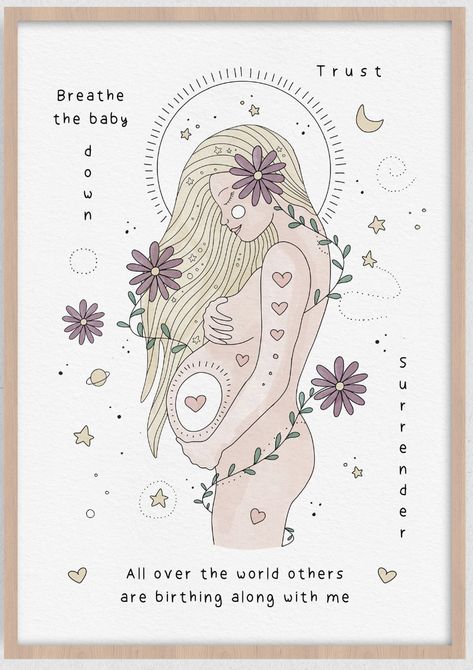 Birth Motivation, Midwife Art, Midwifery Quotes, Spiritual Midwifery, Birth Giving, Doula Care, Positive Birth, Pregnancy Affirmations, Birth Art