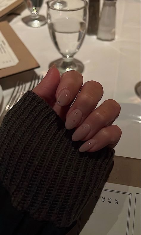 Minimal Nail Extension, Natural Extension Nails, Apres Gel X Nails Neutral, Sheer Tan Nails, Apres Nails Design Almond, Nails For Tan Hands, Oatmeal Nails, Nails Clean Look, Pinky Nude Nails Almond