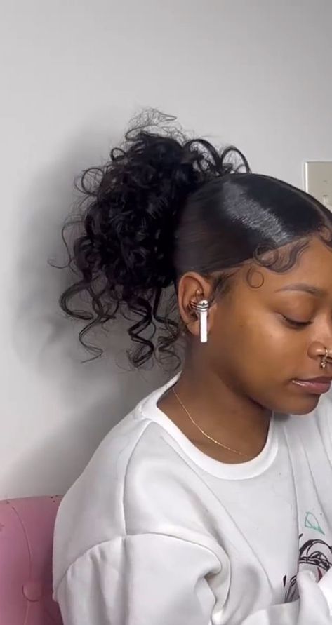 Ponytail Weave, Haircut Design, Hair Styles Ideas, Weave Ponytail, Sleek Ponytail Hairstyles, Hairstyles Ponytail, Birthday Hairstyles, Quick Natural Hair Styles, Quick Weave Hairstyles