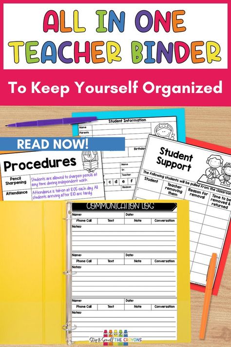 As a teacher you have so much to keep track of. From student lists to parent contact information, lesson plans to communication logs. Find out how you can organize your teacher life using a teacher binder. This blog post details what a teacher binder is and how you can use to keep track of everything you need. Imagine needing something and knowing just where to find it in a matter of seconds. Save time, stress less and work more efficiently with a teacher bind. Read the post now for more! Teacher Binder Ideas, Student Teacher Binder, Teacher Binder Organization, Teacher Documentation, Organized Teacher, Parent Teacher Communication, Communication Log, Parent Contact, Substitute Teaching