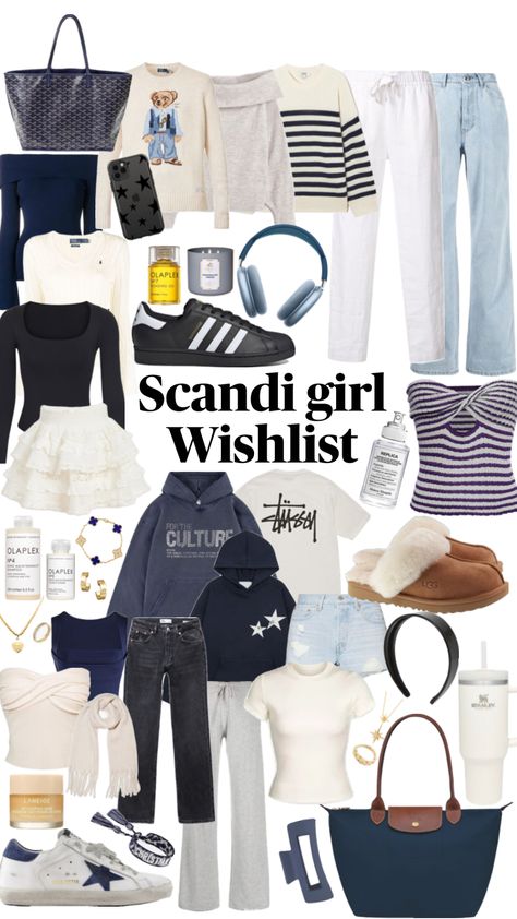 Scandi girl Wishlist #stockholmstyle #scandigirl #outfitinspo #wishlist Scandi Style Fashion, Girl Wishlist, Scandi Girl, Scandi Fashion, Thrifted Outfits, Junior Fashion, Outfit Inspo Casual, Stockholm Fashion