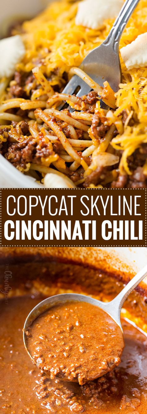 3 Way Chili, Canned Chili Ideas, Cincinatti Chili, Skyline Chili Recipe, Cincinnati Chili Recipe, Chili Dinner, Skyline Chili, Cincinnati Chili, Chili Chili