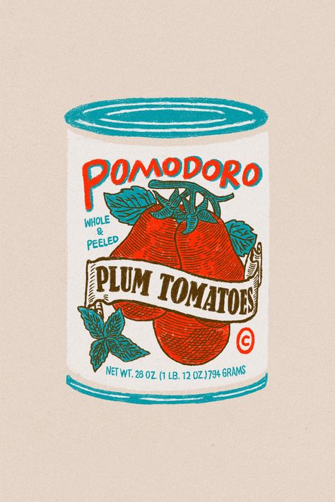 Retro Tomato Tin Print, Vintage Tin Wall Art, Risograph Inspired, Vintage Kitchen Poster Vintage Illustration Poster, Retro Ads Poster, Vintage Package Design, Retro Kitchen Art, Vintage Food Illustration, Retro Art Print, Tin Can Illustration, Food Retro Poster, Tomato Graphic Design