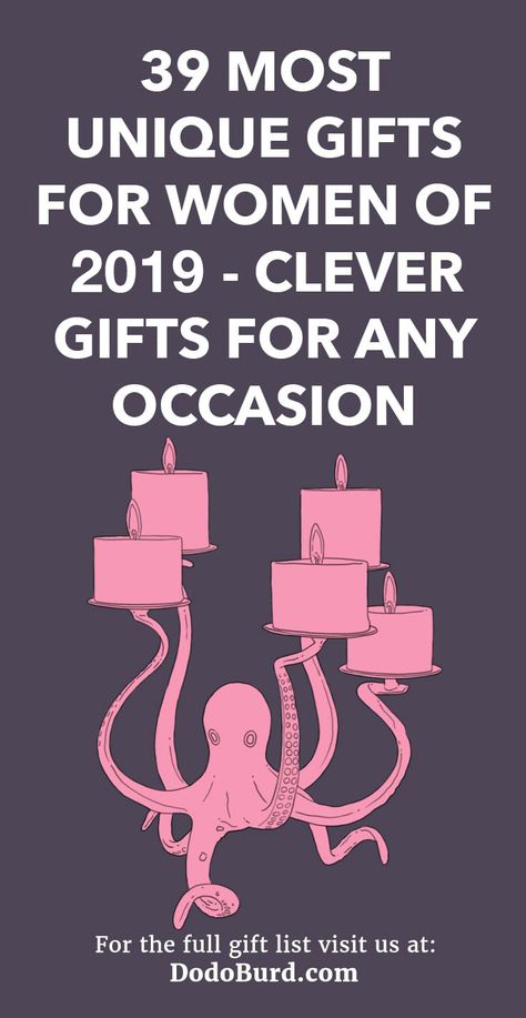 39 Most Unique Gifts for Women of 2019 - Clever Christmas Gifts for Her - Dodo Burd Cool Birthday Gifts For Women, Unique Gifts For Her Birthday, Cool Gifts For Women Unique, Clever Christmas Gifts, Gift Items For Women, Fun Gifts For Women, Unique Birthday Gifts For Women, Peach Christmas, Jewelry Pottery