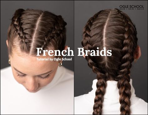 How To French Braid - Step by Step Tutorial on French Braids French Braid Tutorial, How To Make Braids, How To French Braid, French Braid Pigtails, French Braids Tutorial, Braids Step By Step, Two French Braids, Double French Braids, How To Draw Braids