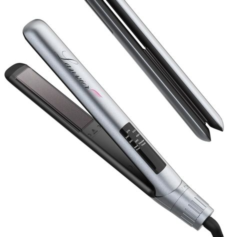 PRICES MAY VARY. 【4-IN-1 3D Floating Plate Delivers Smoothness & Less Damage】LANVIER hair straightener features a 1-inch 3D floating plate infused with a combination of Ceramic, Tourmaline, Titanium, and Nano-silver, to deliver smooth, long-lasting sleek finish and frizz-free shine, protecting your hair from breakage and heat damage. The flexible floating plate straighten pieces of hair in one pass with no snag or tug. Allow you to style with high heat, and less damage, leaving your hair a healt Titanium Flat Iron, Hair Straightener And Curler, Floating Plates, Ceramic Flat Iron, Hair Straighteners Flat Irons, Hair Straightening Iron, Straighten Iron, Ceramic Heater, Flat Iron Hair Styles