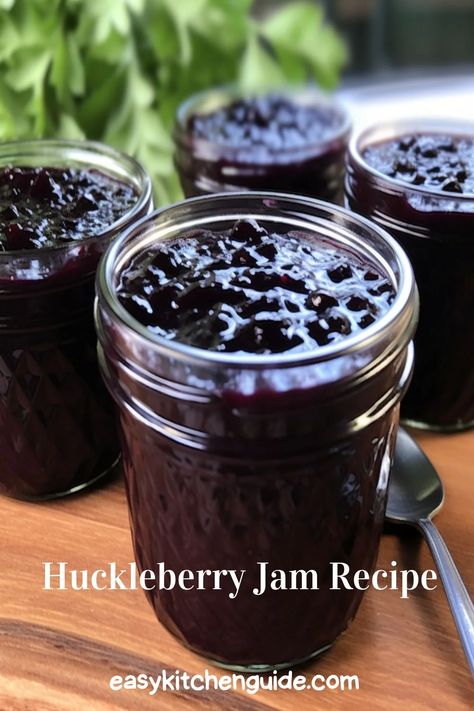 Get the sweet taste of summer in a jar with this easy-to-follow huckleberry jam recipe. It's perfect for spreading on toast, topping off ice cream, and more! Huckleberry Jalapeno Jam, Huckleberry Freezer Jam Recipe, Huckleberry Canning Recipes, Huckleberry Jam Recipe Canning, Huckleberry Jelly Recipe, Huckleberry Syrup Recipe, Huckleberry Jam Recipe, Huckleberry Recipes, Huckleberry Jam