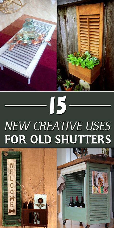 Reuse Shutters Diy Projects, Shutter Repurposed, Shutter Diy, Bedroom Shutters, Repurposed Shutters, Shutter Ideas, Shutter Projects, Repurposed Headboard, Shutter Decor