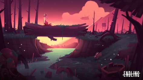 ENDLING // Indie Game on Behance Game Background Art, Indie Game Art, Direction Illustration, 2d Game Art, Indie Game, Game Background, Game Concept Art, Game Concept, Game Inspiration