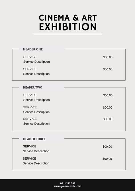 templates Price Menu Design, Pricelist Design Templates, Price List Design, Page Layout Design, Price List Template, List Design, Photography Logo Design, Minimal Web Design, Powerpoint Design