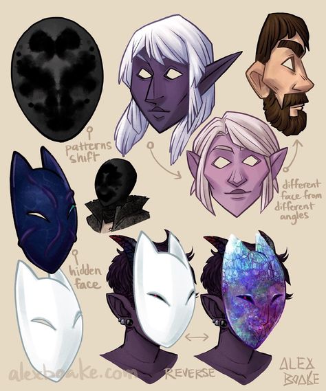 Cool masks Masquerade Mask Character Design, Types Of Masks Drawing, Oc With Mask, Masked Character Art Male, Dnd Mask, Mask Ideas Drawing, Masked Oc, Villain Mask, Half Masks