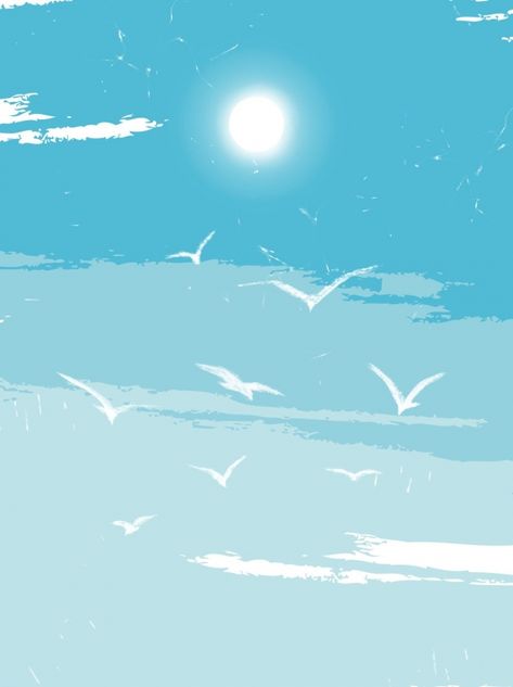 Sky Illustration Cloud, Sky Graphic Design, Blue Sky Illustration, Wind Illustration, Birthday Buddies, Blue Sky Painting, Clouds Illustration, Sky Drawing, Blue Sky White Clouds