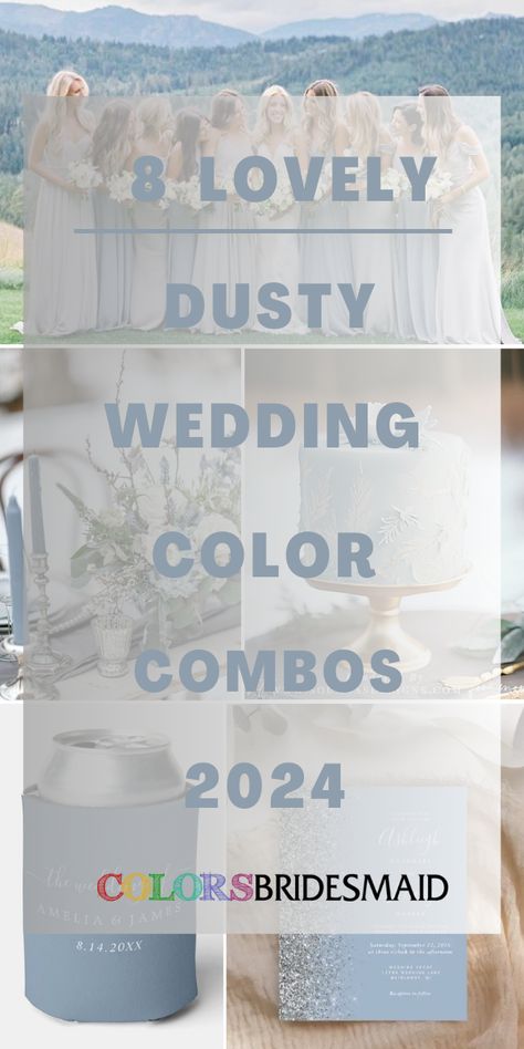 Light Dusty Blue Wedding, Colors That Compliment Dusty Blue, Elegant Blue Wedding Theme, Wedding Colors With Dusty Blue, Dusty Blue And Navy Wedding Party, Spring Dusty Blue Wedding, Dusty Blue Navy And Gold Wedding, Sky Blue Wedding Theme Color Schemes, September Blue Wedding