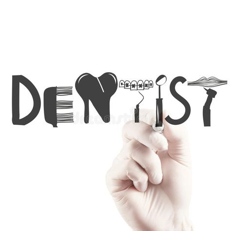 Design Word DENTIST As Concept Stock Image - Image of cartoon, drawn: 38420249 Dental Pictures, Dental Wallpaper, Dental Quotes, Dental Photos, Dental Clinic Logo, Dentist Art, Dental Images, Dentist Logo, Dental Posters