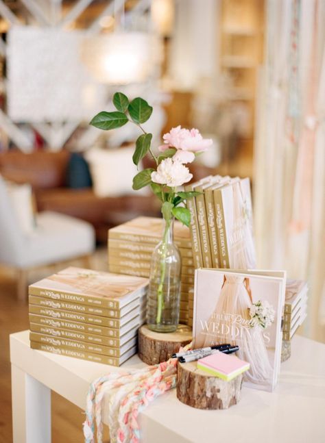 Book Signing Party, Signing Ideas, Vendor Table Display, Book Launch Ideas, West Elm Style, Style Me Pretty Wedding, Launch Event Ideas, Book Release Party, Stall Decorations