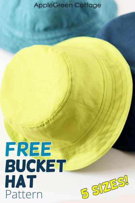 Sewing Patterns Free Hat, Afternoon Bucket Hat Pattern, Diy Denim Bucket Hat Pattern, Free Bucket Hat Patterns, Sew Bucket Hat Patterns, Bucket Hat Sewing Pattern Free Printable, Hat Diy Sewing, Bucket Hat Free Pattern Sewing, Bucket Hats Diy