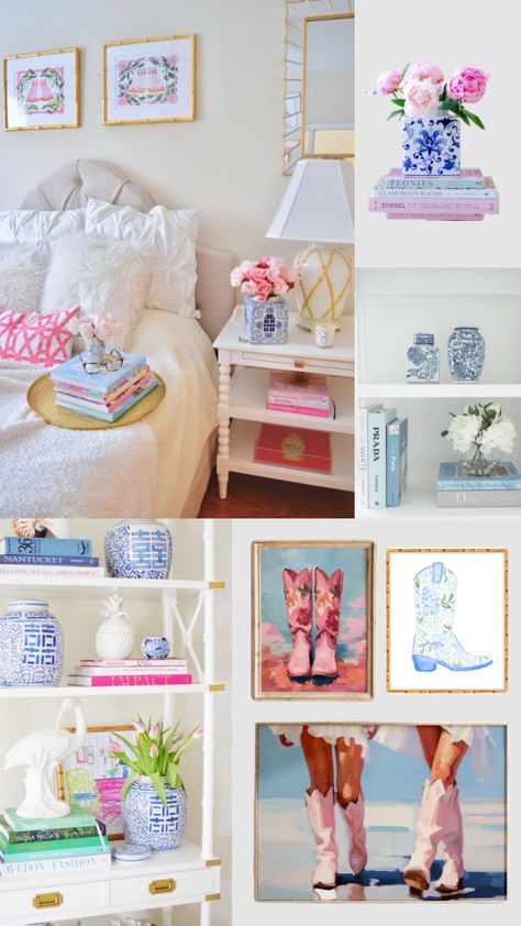 College Bathroom Inspiration, Charleston Dorm Room, How To Make Your Room Brighter, Pink Blue And White Dorm Room, Simple Preppy Bedroom, Dorm Room Inspo Colorful, Anthropologie Dorm, Pinterest Room Decor Ideas Aesthetic, College Dorm Preppy