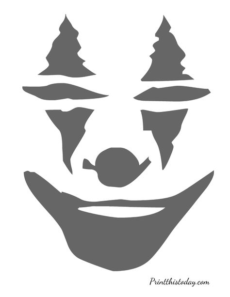 Clown Pumpkin Stencil, Halloween Pumpkin Stencils Printables, Pumpkin Carving Stencils Free Printable, Scary Stencils, Free Pumpkin Carving Stencils Printable, Pumpkin Carving Ideas Printables, Joker Pumpkin Carving, Halloween Stencils Printables Free, Pumpkin Carving Designs Printable