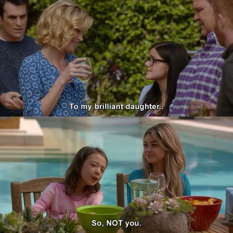 To my brilliant daughter... So, NOT you. | Modern Family | TVgag.com Funny Modern Family, Modern Family Memes, Claire Dunphy, Modern Family Funny, Funniest Quotes, Modern Family Quotes, Family Quotes Funny, Family Funny, Tv Show Quotes