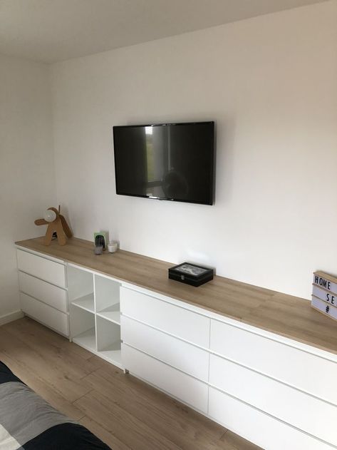 #hacks #ikea Ikea Malm Dresser Living Room, Ikea Malm Dresser Hack Desk, Malm Dresser Living Room, Malm Dressers Side By Side, Ikea Malm Dresser Hack Built In, Ikea Malm Living Room, Ikea Malm Office, Malm Hacks Ikea, Ikea Malm Dresser Bedroom