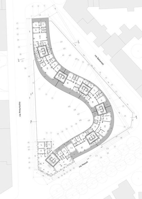 Organic Architecture Concept, Koshino House, Parking Plan, Curve Building, Hotel Design Architecture, Hotel Concept, Hotel Plan, Architecture Concept Drawings, Hotel Architecture