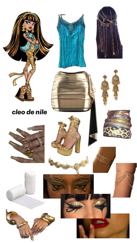 cleo de nile - monster high Queen Of Nile Costume, Cleo And Duce Monster High Costume, Moster High Halloween Ideas, Cleo And Dulce Halloween, Cléo And Deuce Costume, Cleo De Nile Costume Ideas, Helovin Costum, Cleo From Monster High Costume, Halloween Costumes Cleo De Nile