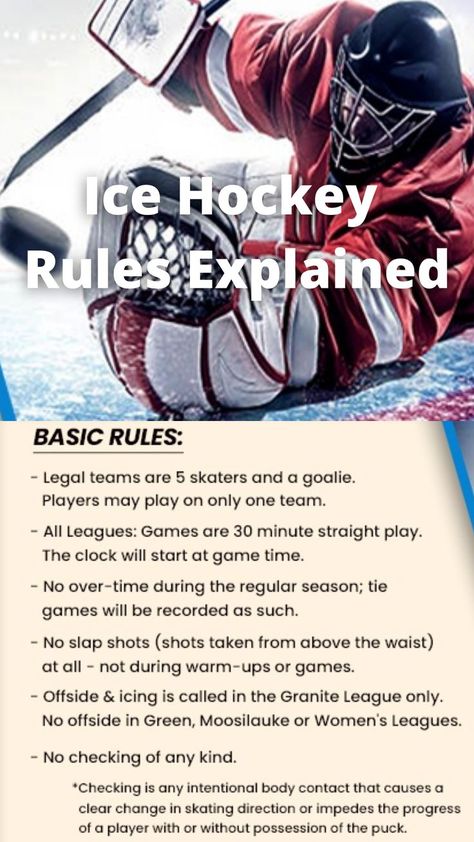 Ice Hockey Rules Ice Hockey Rules, Hockey Rules, Slap Shot, Ice Hockey Players, Ice Ice Baby, Popular Sports, Hockey Players, Ice Hockey, One Team