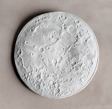 Moon Bowl, Ceramics - artwork :: Emily Miller fine art :: Ocean-inspired artwork from Oregon & Kauai Moon Plaster Art, Moon Ceramic Ideas, Moon Texture Art, Moon Ceramics, Moon Pottery, Ceramic Moon, Emily Miller, Moon Texture, Diy Abstract Canvas Art