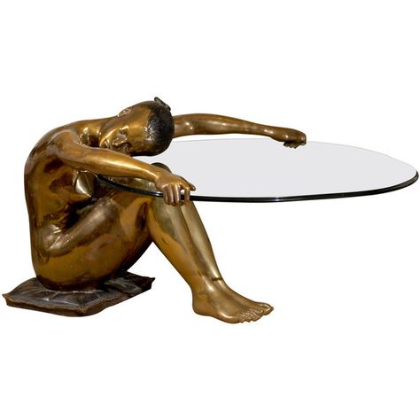 Exceptional Female Nude Sculpture Coffee Table ($7,800) ❤ liked on Polyvore featuring home, furniture, tables, accent tables, interior and casa Metal Cocktail Table, Anatomy Sculpture, Decor Sculpture, Coffee Table Decor, Metal Side Table, Coffee Table Vintage, Accent Tables, Glass Coffee Table, Coffee Table Design