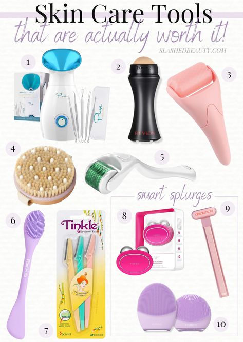 skin-care-tools-worth-it | Slashed Beauty Face Tools Aesthetic, Skin Care Best Products, Face Care Tools, Face Care Items, Face Shaper Tool, Tools For Skincare, Skin Care Tools Products, Best Skincare Tools, Essential Skin Care Products