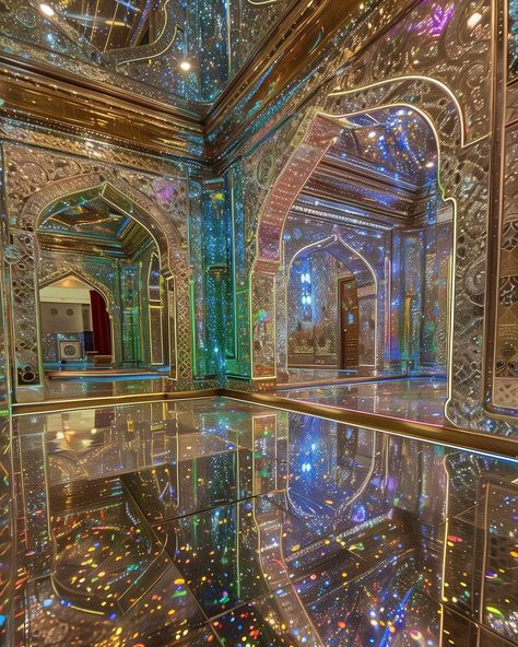 ✨✨ #AIMuseum #AIDesign #AIArt #AIMagic #MirrorPalace #IridescentArt #Iridescent Atlantis Core Aesthetic, Iridescent Aesthetic, Castle House Design, Fantasy Rooms, Gothic Tattoo, Fantasy Castle, Fantasy Places, Fantasy Aesthetic, Crystal Art