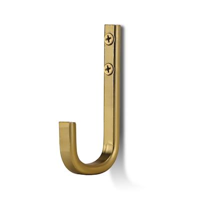 RELIABILT 1-Hook 0.45-in x 3.9-in H Soft Gold Decorative Wall Hook (35-lb Capacity) in the Decorative Wall Hooks department at Lowes.com Gold Hooks, Decorative Wall Hooks, Hook Rack, Hat Hooks, Towel Hooks, Decorative Hardware, Bathroom Hardware, Coat Hooks, Home Hardware