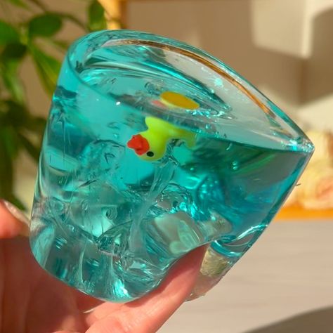 Duck In Water Blue Scented Clear Slime Fantasies Shop Unboxed Bubble Slime, Slime Cute, Cute Slime, Duck In Water, Practice Patience, Instant Snow, Slimy Slime, Glossy Slime, Slime Crunchy