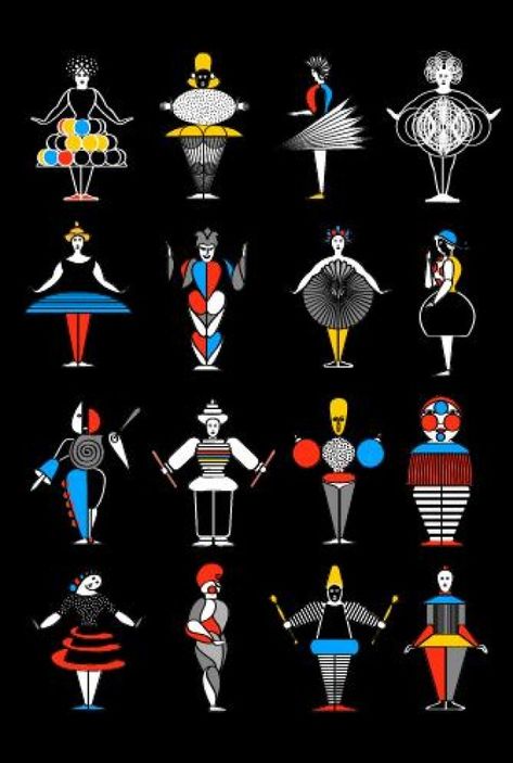 Bauhaus Illustration, Bauhaus Fashion, Triadic Ballet, Oskar Schlemmer, Graphic Design Magazine, Bauhaus Art, The Bauhaus, Bauhaus Design, The Ballet